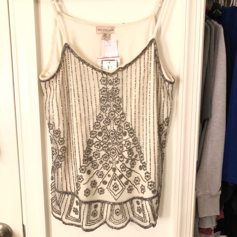 Hyde Park Beaded Cream Camisole
